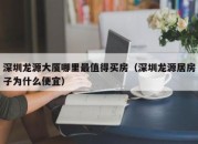 深圳龙源大厦哪里最值得买房（深圳龙源居房子为什么便宜）