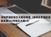 深圳罗湖区地王大厦在哪里（深圳市罗湖区深南东路333号地王大厦14）